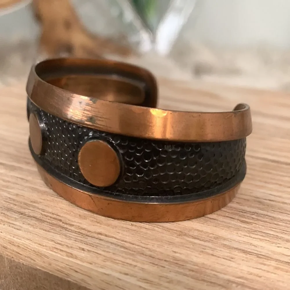 Vintage Copper Cuff Bracelet Marked Solid Copper‎